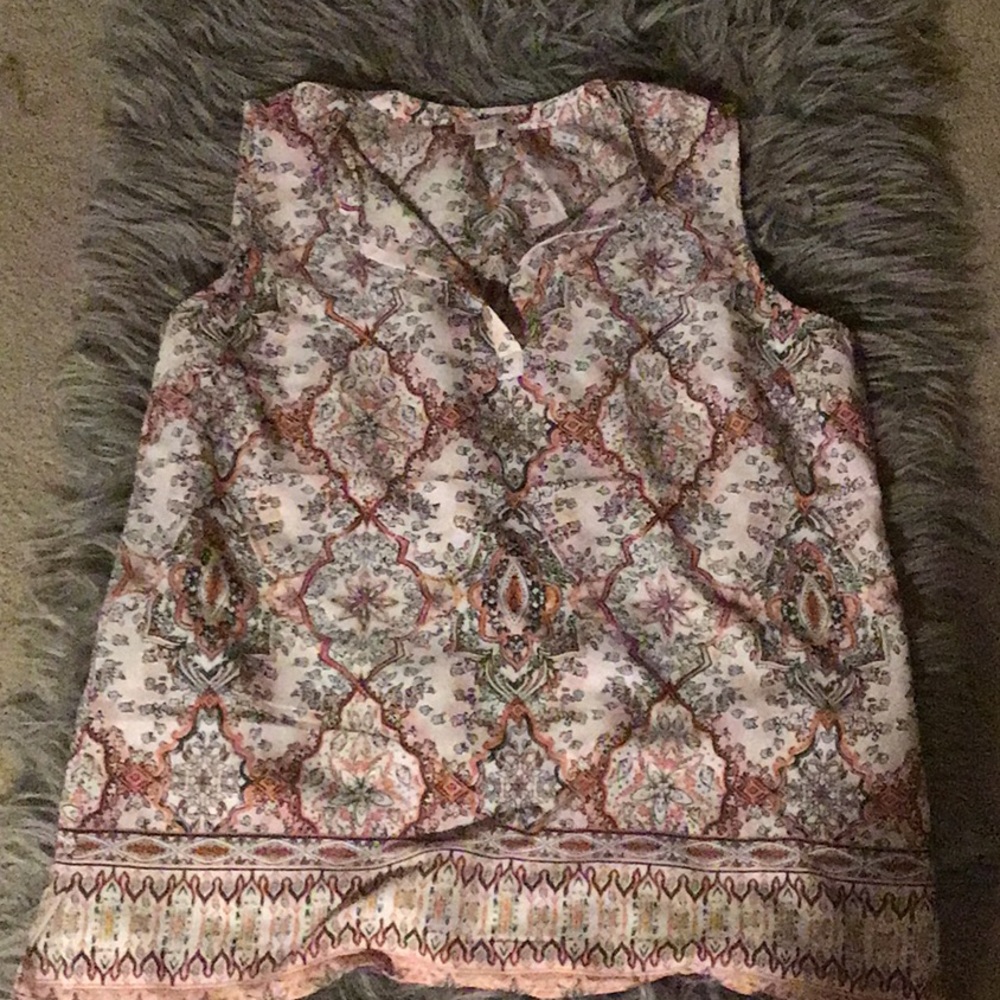 Woman’s Chic Sleeveless Top Shirt Boho L